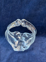 Toscany Collection Art Glass Clear Lead Crystal Basket