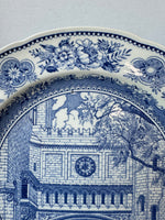(K) Wedgwood Yale University Fine Arts Bridge 1928 Blue & White Dinner Plate