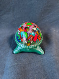 Mexican Pottery Handpainted Terracotta Green Figural Turtle Trinket Box*Read Description*