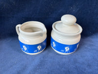 Morton's Salt Sugar Bowl and Creamer Pitcher When it Rains it Pours