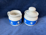 Morton's Salt Sugar Bowl and Creamer Pitcher When it Rains it Pours