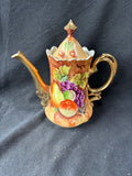 Lefton China Hand Painted Heritage Brown Gilded Coffee/ Tea Pot
