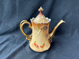 Lefton China Hand Painted Heritage Brown Gilded Coffee/ Tea Pot