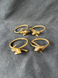 Set Of 4 Metal Bird Motif Napkin Rings