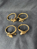 Set Of 4 Metal Bird Motif Napkin Rings