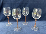 Set Of 4 Mikasa Sofia Frosted Stem Wine Goblets