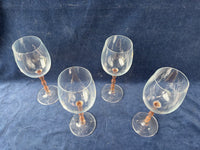 Set Of 5 Mikasa Sofia Frosted Stem Wine Goblets