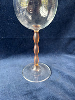 Set Of 4 Mikasa Sofia Frosted Stem Wine Goblets
