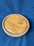 Round Wood Serving Tray W/ Clear Glass Dome Lid Cloche