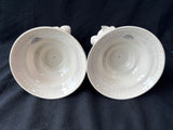 Pair Of Hartley Green’s & Co Leeds Creamware Pottery Candlesticks Fish