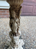 Asian Inspired Patio Side Table With Glass Top ** READ DESCRIPTION ***