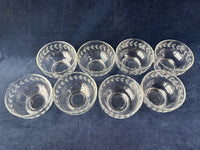 Set Of 8 Dessert Bowls Etched Laurel Leaf