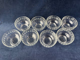 Set Of 8 Dessert Bowls Etched Laurel Leaf