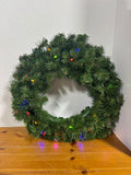 Christmas Multi Color Light Up Wreath WORKS