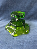 Green Glass Pedestal Dish