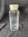 Luminarc Clear Ribbed Glass Pitcher w/ White Lid & Handle *Read Description*