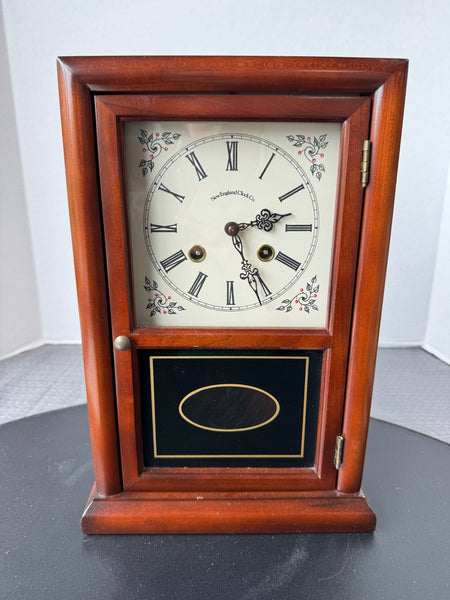 New England Clock Company 213 NE Wooden Mantle Clock with Key
