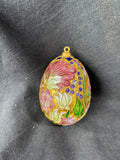 Cloisonné Floral Egg Shaped Ornament