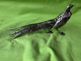 Metal Pheasant Bird Figurine Silver Tone (A)