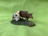 Lang And Wise Williamsburg Colonial MilkMaid Milking Cow Figurine
