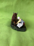 Lang And Wise Williamsburg Colonial MilkMaid Milking Cow Figurine