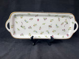 I. Godinger & Co. Ceramic Rectangular Handled Platter Floral