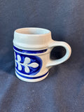 Williamsburg Pottery Salt Glaze Mug/Tankard Leaf Design