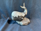 Maigon Daga Studios Art Pottery Small Whale Vintage Signed Statue- AS IS *Read Description*