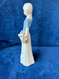 Lladro Style Porcelain Woman w/Egg Basket Figurine