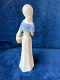 Lladro Style Porcelain Woman w/Egg Basket Figurine