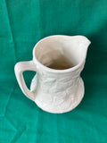 Porcelain Pitcher French Country Embossed Fuchsia Leaf I. Godinger & Co