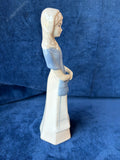 Lladro Style Porcelain Woman w/Egg Basket Figurine