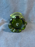 Green Hand Blown Swirl Glass Footed Mini Pitcher