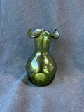Handblown Art Glass Green Vase
