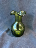 Handblown Art Glass Green Vase