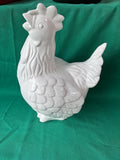 Glossy White Ceramic Rooster Figurine