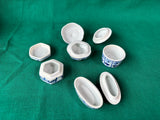 Lot Of 4 Blue And White Ceramic Trinket Boxes