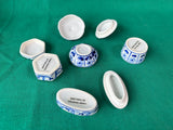Lot Of 4 Blue And White Ceramic Trinket Boxes