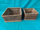 Woven Rattan Baskets / Napkin Holder – Set of 2