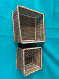 Woven Rattan Baskets / Napkin Holder – Set of 2