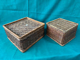 Woven Rattan Baskets / Napkin Holder – Set of 2