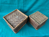 Woven Rattan Baskets / Napkin Holder – Set of 2
