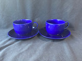 4-Piece Crown Stoneware Cup & Saucer Set