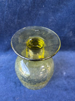 Handblown LaVerrerie De Biot Olive Green Bubbly Goblet