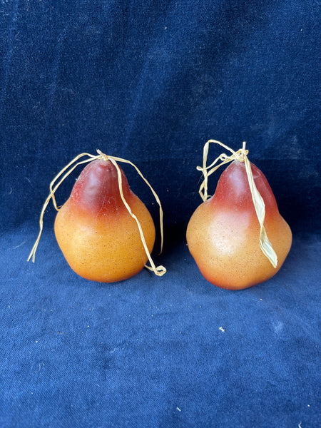 Pair Of Pear Shaped Wax Candles