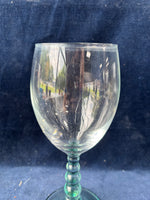Set Of 4 Libbey Metropolis Spanish Green Bubble Stem Glasses (2 Sets Available, Priced Individually)