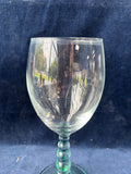 Set Of 4 Libbey Metropolis Spanish Green Bubble Stem Glasses (2 Sets Available, Priced Individually)