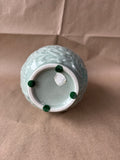 Andrea by Sadek Style Celadon Vase – Floral Relief W/ Ring Handles