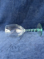 Set Of 4 Libbey Metropolis Spanish Green Bubble Stem Glasses (2 Sets Available, Priced Individually)