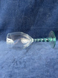 Set Of 4 Libbey Metropolis Spanish Green Bubble Stem Glasses (2 Sets Available, Priced Individually)